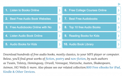 1,000 Free Audio Books