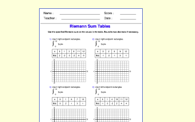 Math Aids – Worksheets