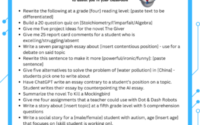 Chat GPT #QuickWins for Teachers