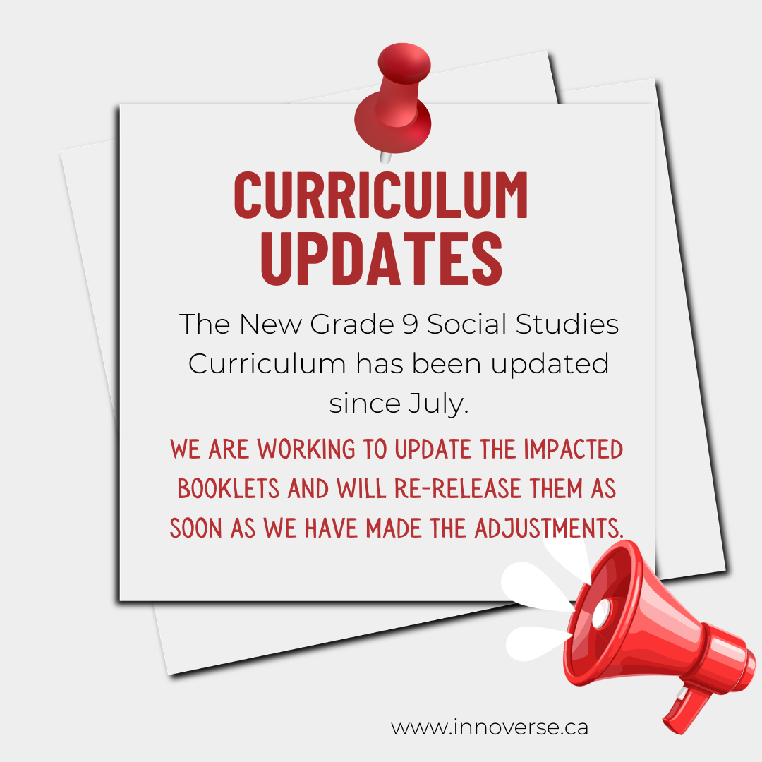 Curriculum Update grade 9 time and place